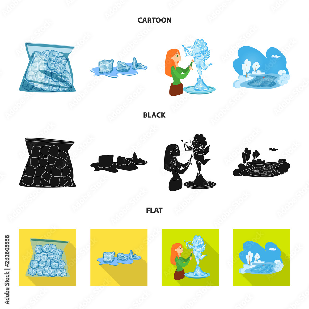 Vector illustration of texture  and frozen  icon. Set of texture  and transparent  stock symbol for web.