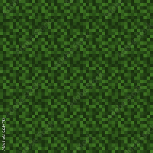 Pixels Seamless Pattern - Green pixelated pattern design