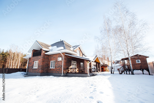 beautiful cottage in winter