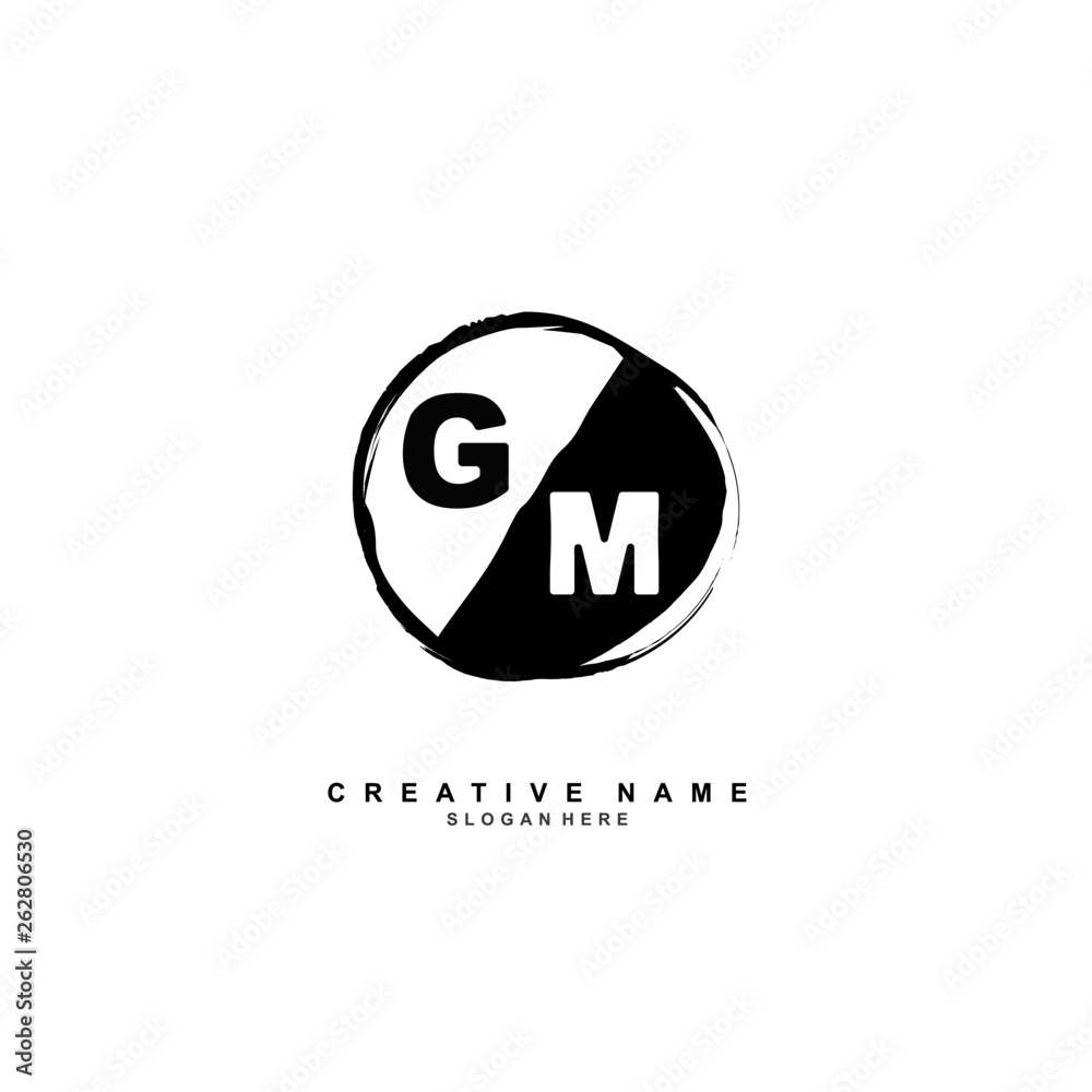 G M GM Initial logo hand draw template vector G M GM Initial logo hand draw template vector