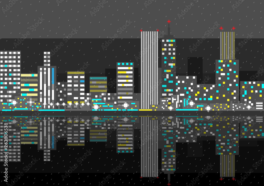night city card. Vector illustration