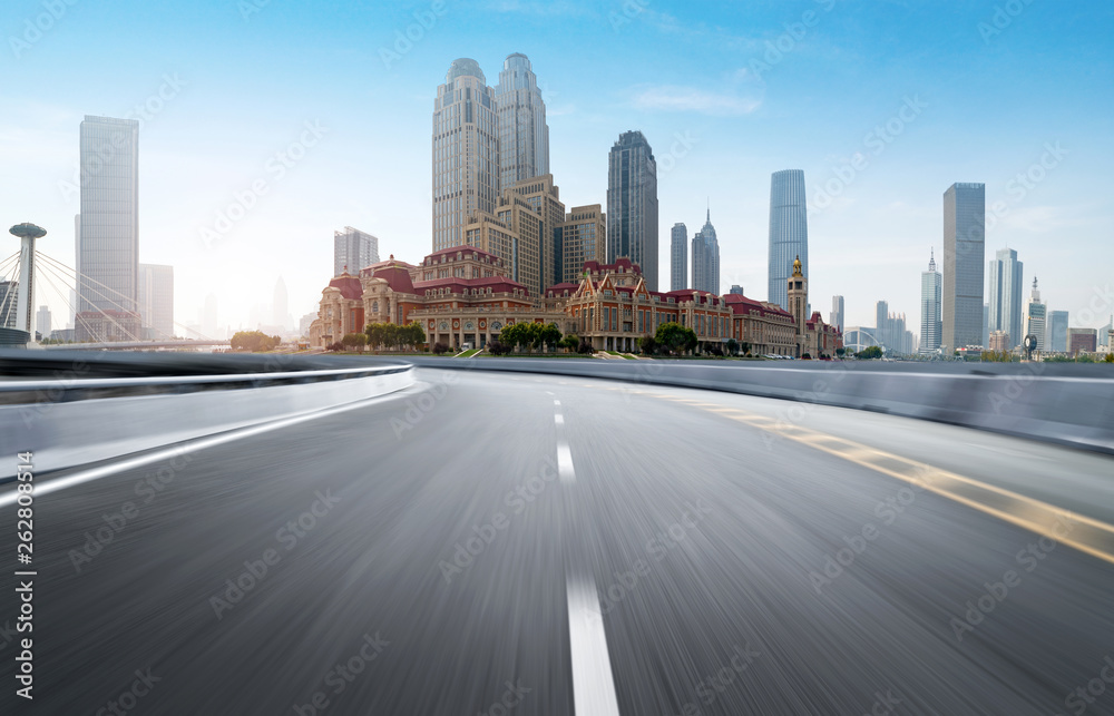 Expressway and Modern Urban Architecture in Tianjin, China Expressway and Modern Urban Architecture in Tianjin, China