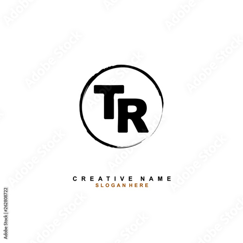 T R TR Initial logo template vector