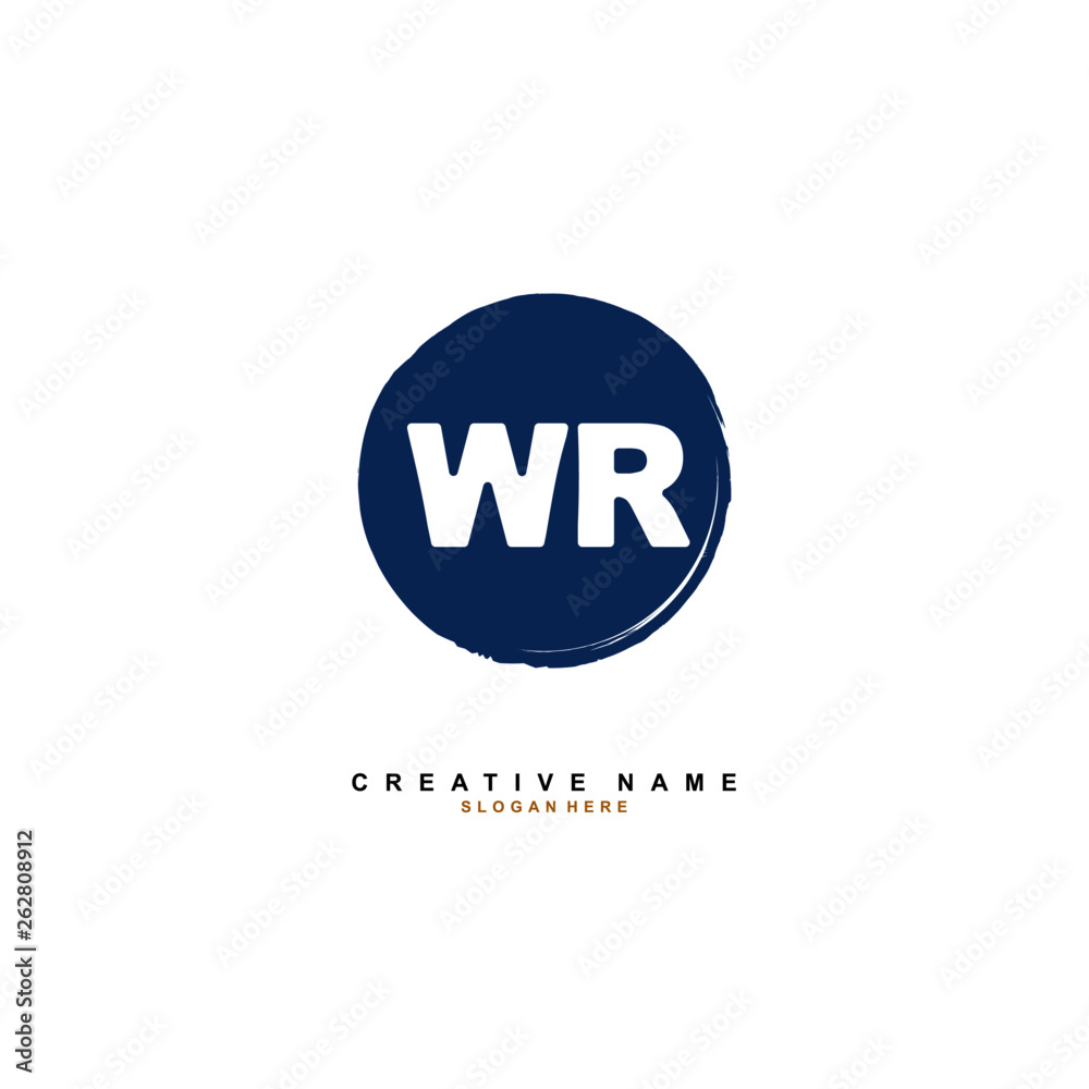 W R WR Initial logo template vector