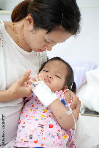 Mom is take care her baby