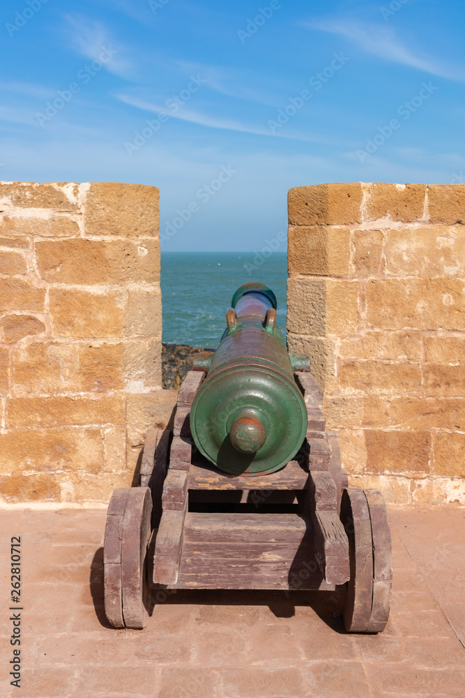 An Old Cannon on the Fortified City Walls of Essaouira Morocco