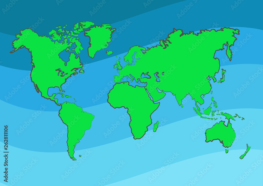 detailed maps of the Earth's. world map.continents. Vector illustration