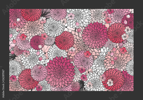 和柄 手書きの花 背景素材 日本風 Stock Photo Adobe Stock 和柄 手書きの花 背景素材 日本風 Stock Photo Adobe Stock
