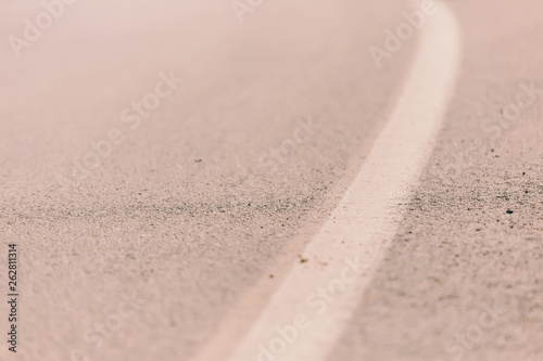 White line on the gray asphalt.