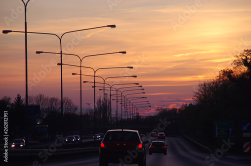 Highway at sunset © Skórzewiak