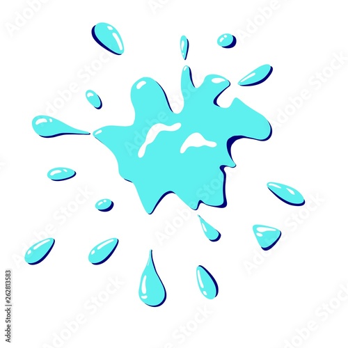 Blots  splashes  drops of paint  liquids. Abstract colored spots on a white background. Great illustration for any design