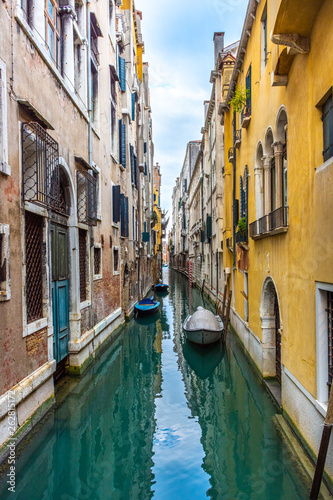 Canal in Venice with traditional old houses  Italy