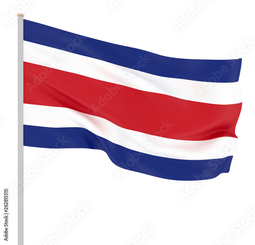 Costa Rica flag blowing in the wind. Background texture. 3d rendering, waving flag. - Illustration. Isolated on white. Free Download Costa Rica flag blowing in the wind. Background texture. 3d rendering, waving flag. - Illustration. Isolated on white. - GFXLoad