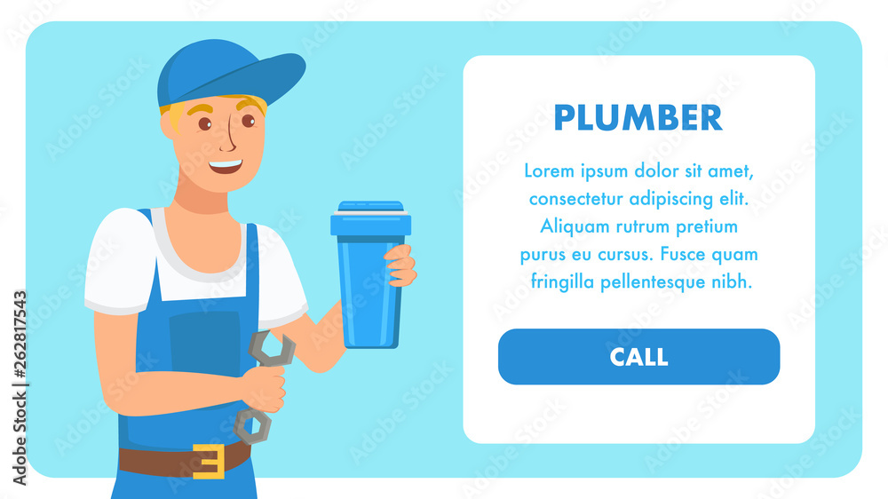 Plumbing Services Vector Landing Page Template