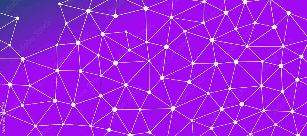 Abstrakt verbundene Punkte auf mehrfarbigem Hintergrund, technisch abstrakter Hintergrund. Technologiekonzept, LowPoly, Polygone, Dreiecke, Netzwerk, Soziales Netzwerk, IOT, Internet Abstrakt verbundene Punkte auf mehrfarbigem Hintergrund, technisch abstrakter Hintergrund. Technologiekonzept, LowPoly, Polygone, Dreiecke, Netzwerk, Soziales Netzwerk, IOT, Internet