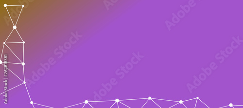 Abstrakt verbundene Punkte auf farbigem Hintergrund, technisch abstrakter Hintergrund. Technologiekonzept, LowPoly, Polygone, Dreiecke, Netzwerk, Soziales Netzwerk, IOT, Internet