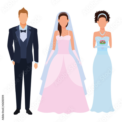 people dressed for wedding