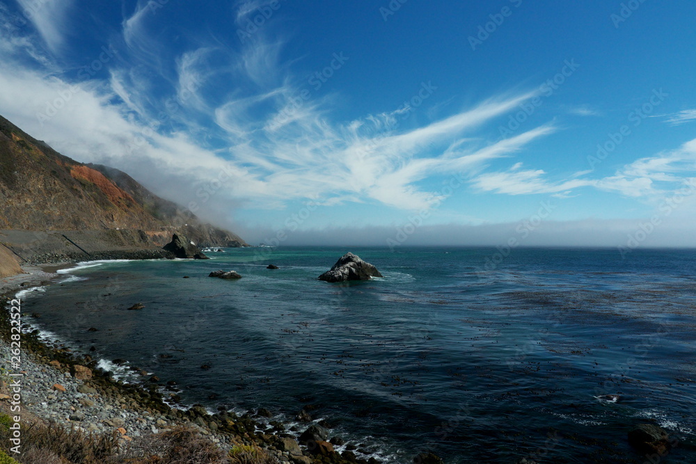 sea and rocks in  Big Sur California USA