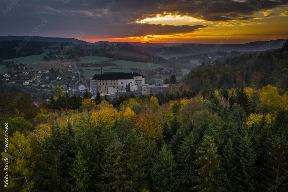 Český Šternberk Castle is a Bohemian castle of the mid-13th century, located on the west side of the River Sazava overlooking the village with the same name of the Central Český Šternberk Castle is a Bohemian castle of the mid-13th century, located on the west side of the River Sazava overlooking the village with the same name of the Central