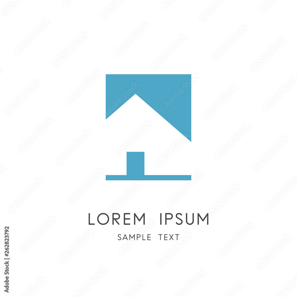 Real estate logo - house with front door or home symbol. Realty and property vector icon. Real estate logo - house with front door or home symbol. Realty and property vector icon.