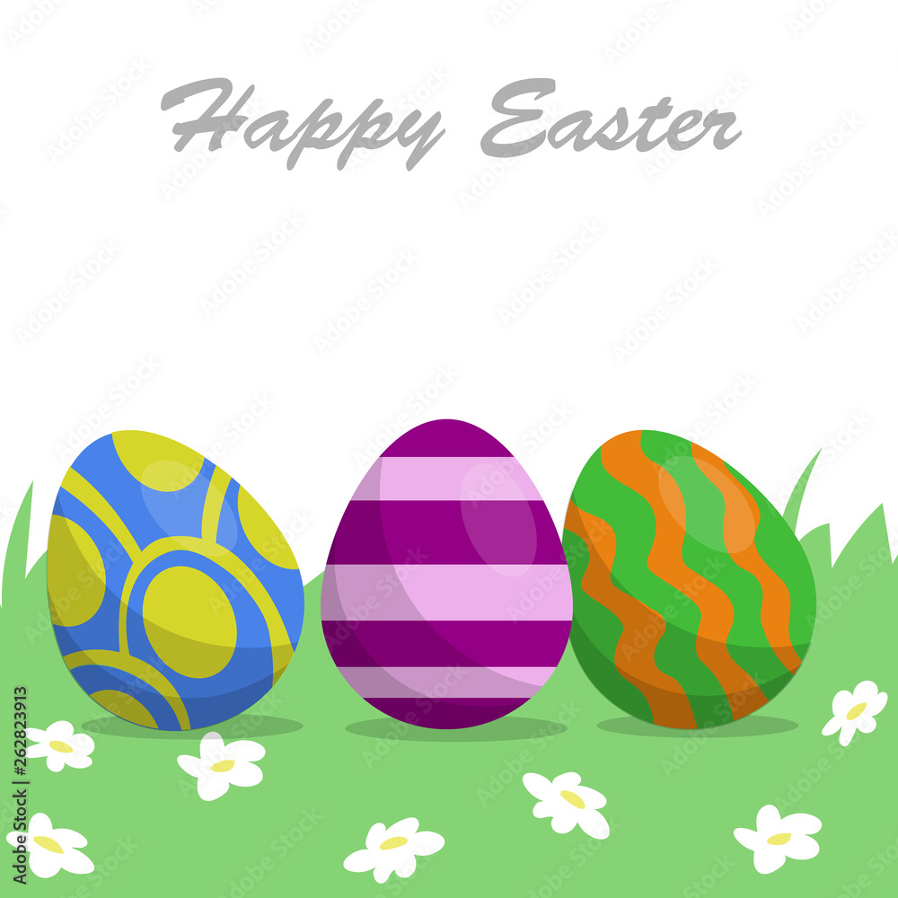 Cute, fun easter eggs cartoon illustration pattern Cute, fun easter eggs cartoon illustration pattern