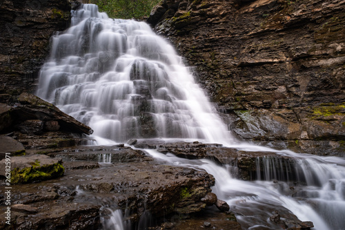 Quality Waterfall near Tumbler Ridge, British Columbia, Canada, long exposure to smooth out the water