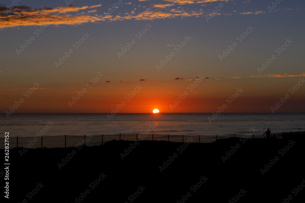 sunset on the sea California USA