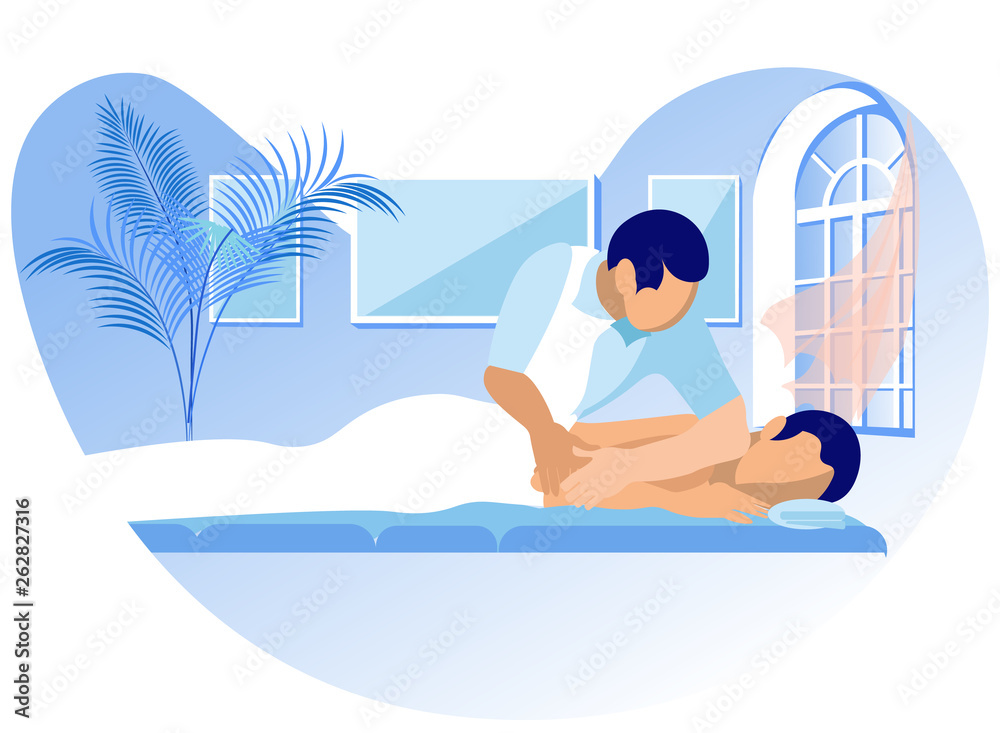 Obraz premium Vector Illustration Rehabilitation Massage Cartoon
