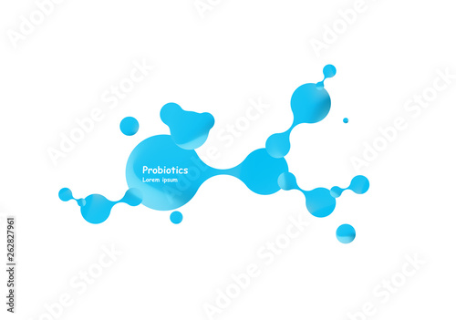 Probiotics bacteria vector design. Concept of design with Lactobacillus Probiotic Bacteria. Template design with Prebiotic healthy nutrition ingredient