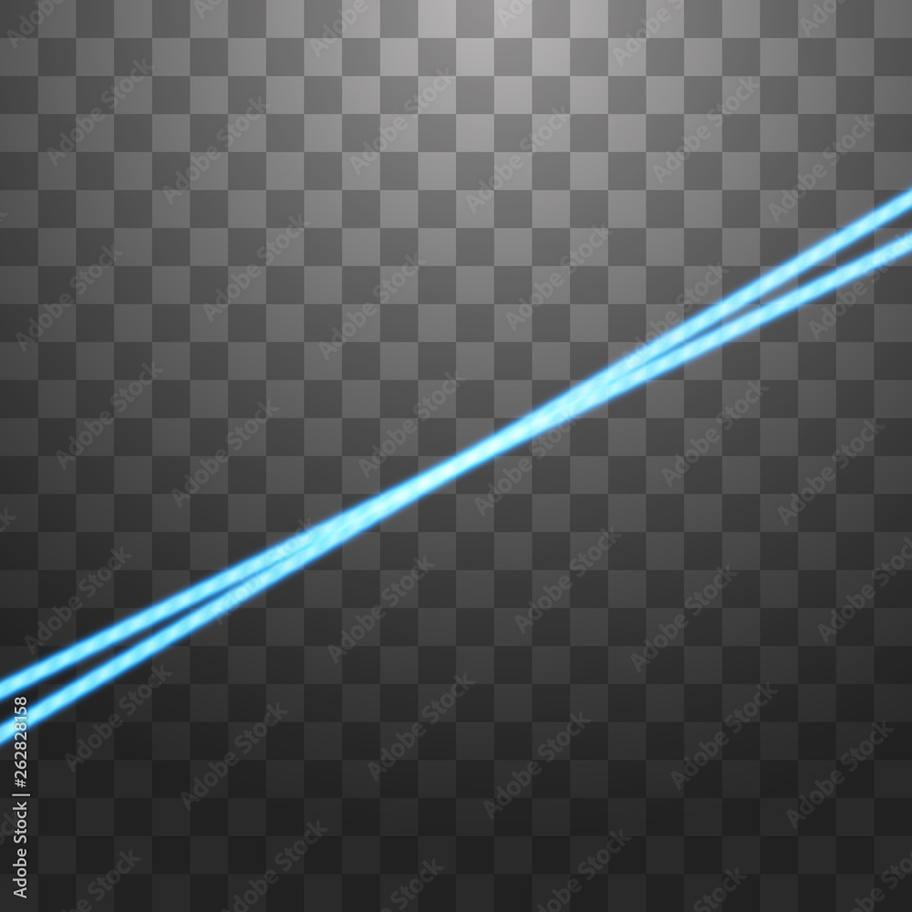Abstract blue laser beam. Isolated on transparent black background. Vector  illustration vector de Stock | Adobe Stock
