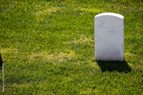 single marble tombstone