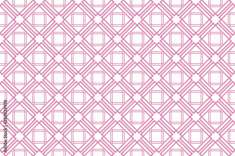 3d rendering. seamless sweet soft pink grid square art pattern design tile wall background.