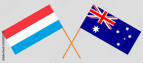 Australia and Luxembourg. The Australian and Luxembourgish flags. Official colors. Correct proportion. Vector