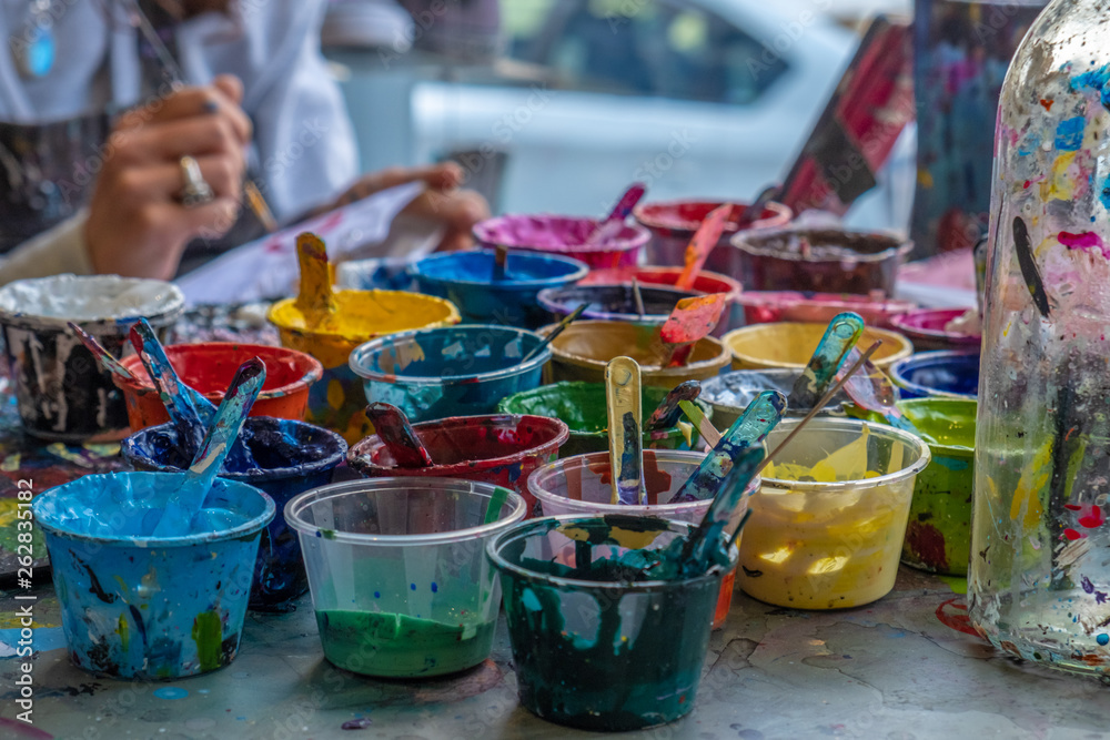 hand with paint