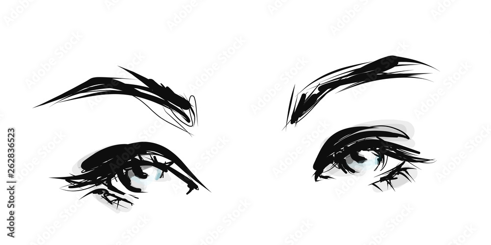 Drawn female eyes, vector Drawn female eyes, vector