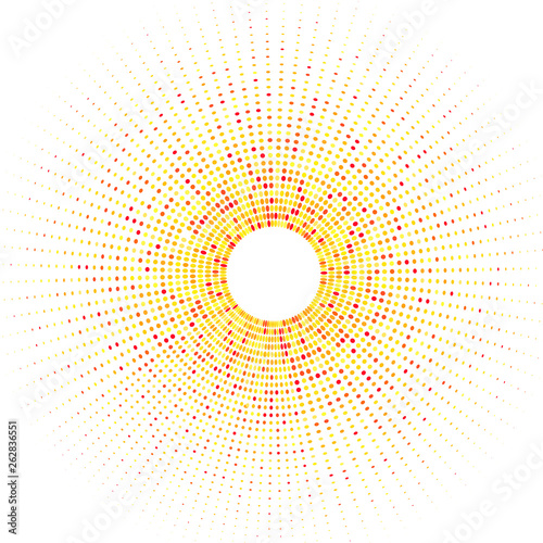 Circle with multicolored rays    