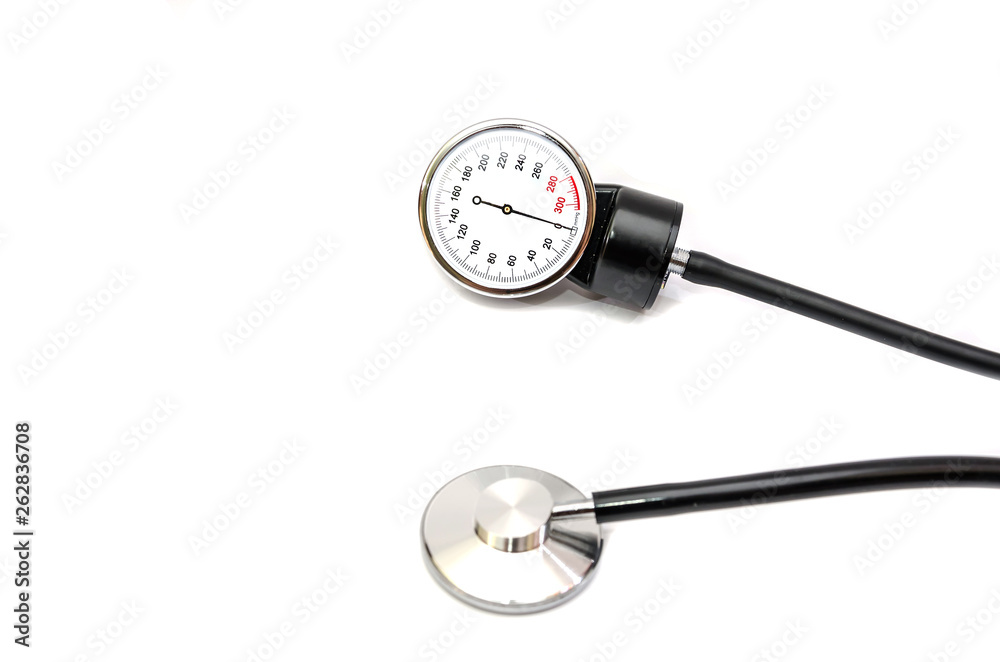 tonometer on white background close up. View from above. tonometer on white background close up. View from above.