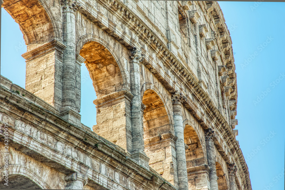 Close up Colosseum, Rome Italy