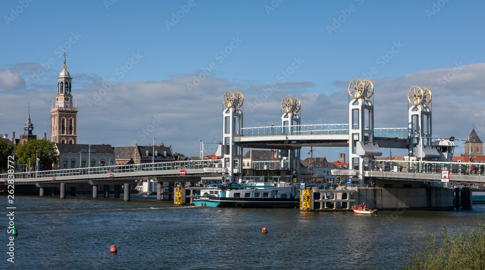 City of Kampen Overijssel Netherlands. River IJssel bridge