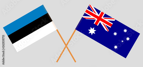 Australia and Estonia. The Australian and Estonian flags. Official colors. Correct proportion. Vector