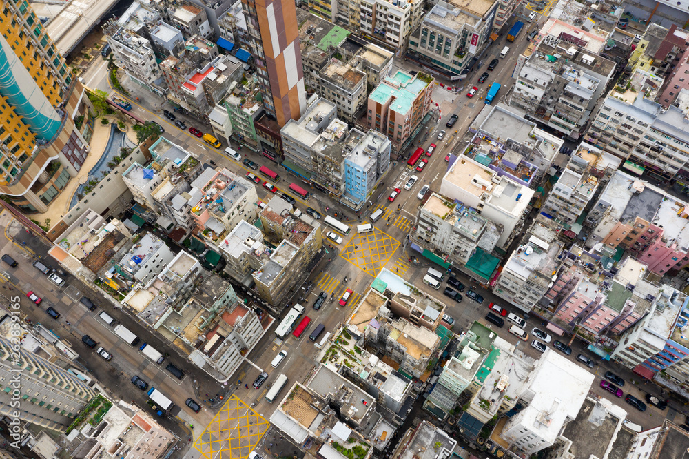 Top view of Hong Kong residential city Top view of Hong Kong residential city