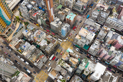 Top view of Hong Kong residential city © leungchopan