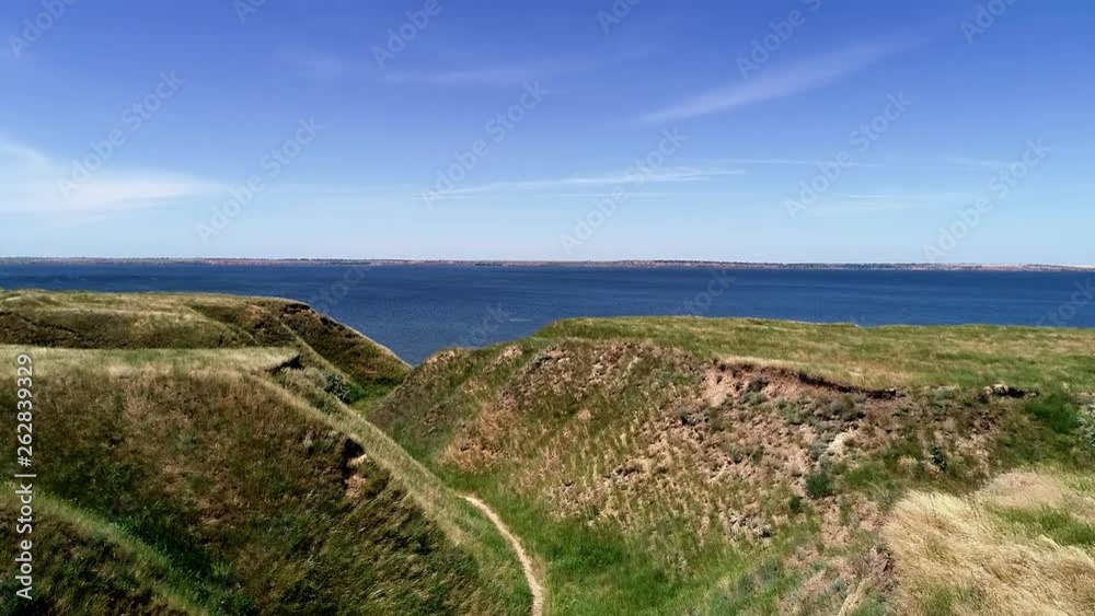 beautiful landscape sea hills blue sky horizon line beautiful landscape sea hills blue sky horizon line