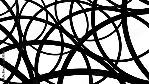Abstraction black lines white in linear style on white background. Abstract vector isolated illustration. Hand drawn doodle vector illustration. Vector line design. Geometric pattern background.