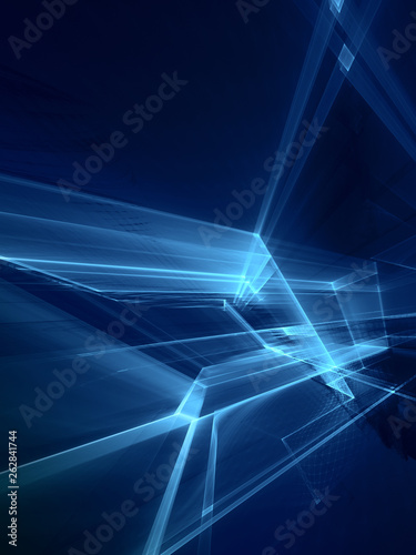 Abstract lines background. Fractal graphics 3d illustration. Science or technology concept.
