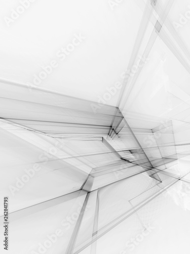 Abstract lines background. Fractal graphics 3d illustration. Science or technology concept.