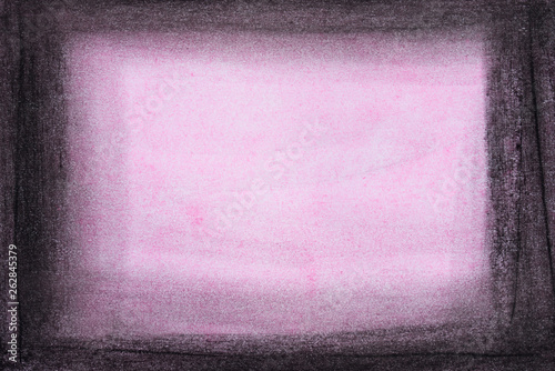 pink crayon background on paper taxture with black border
