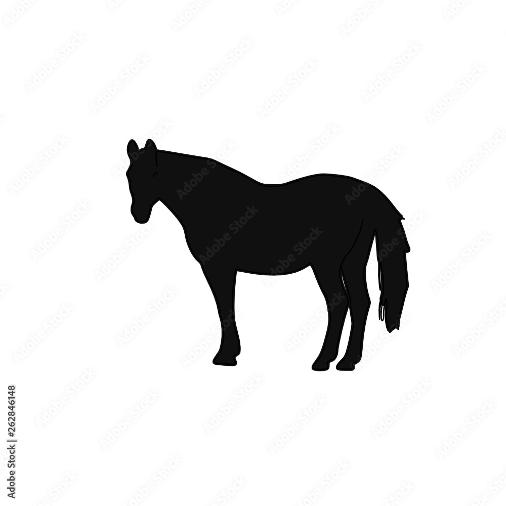 Vector illustration of black silhouette of a horse isolaten od a white background Vector illustration of black silhouette of a horse isolaten od a white background