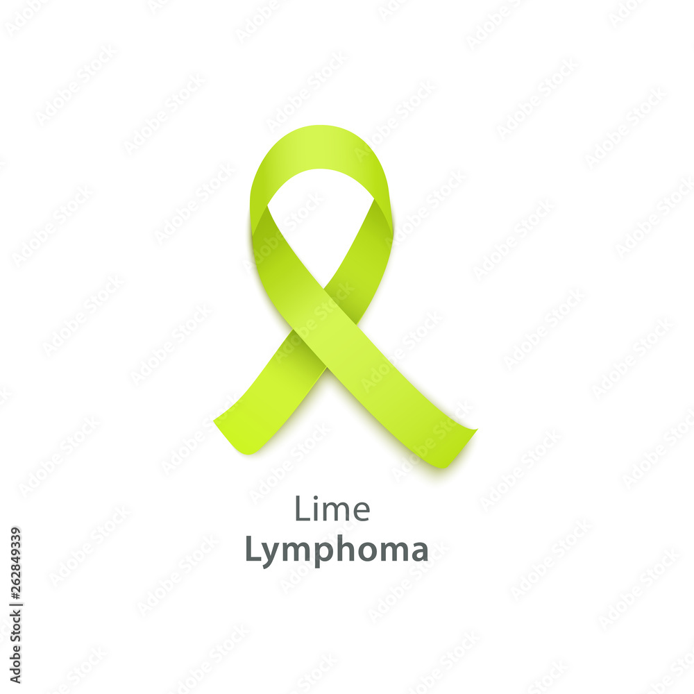 Vector green ribbon immune cancer awareness symbol Vector green ribbon immune cancer awareness symbol