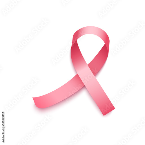 Vector pink ribbon breast cancer awareness symbol